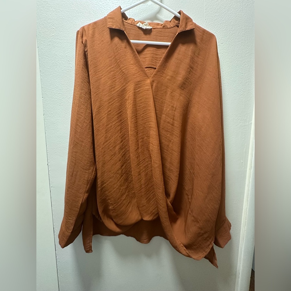 Women's Rust Colored Work Blouse